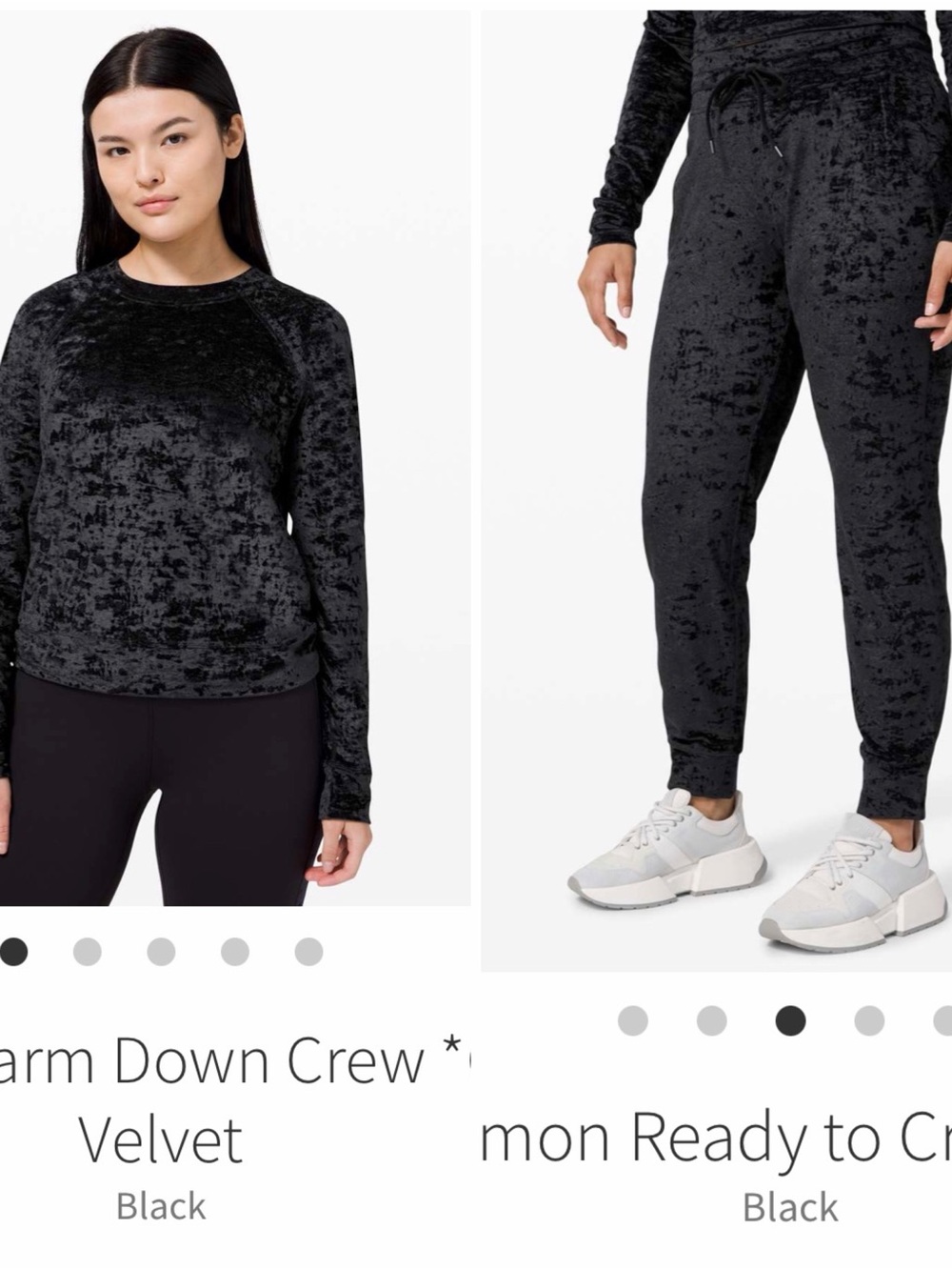 Lululemon Crushed Velvet Sweatshirt & Jogger Set Size 10/12